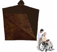 JuanNest Coperta per Sedia A Rotelle Mantella,Mantellina Invernale,Scialle Protettiva per Anziani,Cappotto Caldo Invernale,Coperta da Viaggio per Sedia A Rotelle per Casa,L'esterno,Unisex Dark Brown