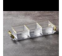JuanNest da Portata Diviso,Vassoio da Portata per Antipasti,Vassoio Portatile Trasparente,Moderno,Leggero,Antiscivolo con Coperchio E Scomparto Mobile per Caramelle, Frutta, Noci, Snack, Secca D
