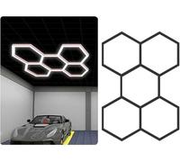 JuanNest LED Esagonali, Hexagon Nido d'Ape A LED per Garage,Cantina,Magazzino,Moderna Detailing Ufficio Officina Bar Barber Shop Hotel Bar,Honeycomb Luce Garage Soffitto,Palestra,Autolavaggio Red,A