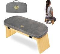 JuanNest Panca da Meditazione,Sedia da Meditazione Pieghevole Ed Ergonomica in bambù con Cuscino da Meditazione, Robusta Panca da Preghiera,Comoda per Inginocchiarsi, Perfetta per Meditazioni più A