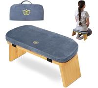 JuanNest Panca da Meditazione,Sedia da Meditazione Pieghevole Ed Ergonomica in bambù con Cuscino da Meditazione, Robusta Panca da Preghiera,Comoda per Inginocchiarsi, Perfetta per Meditazioni più D