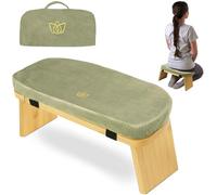 JuanNest Panca da Meditazione,Sedia da Meditazione Pieghevole Ed Ergonomica in bambù con Cuscino da Meditazione, Robusta Panca da Preghiera,Comoda per Inginocchiarsi, Perfetta per Meditazioni più B