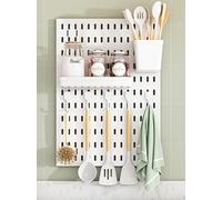 JuanNest Pannello Forato,Portautensili,Portaoggetti con Accessori,Organizer da Parete per Pannelli Forati,Casa,Bagno,Studio,Ufficio,Bagno,Studio Artigianato,Facile Installazione 1 Piece (30 * 42cm),A