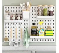 JuanNest Pannello Forato,Portautensili,Portaoggetti con Accessori,Organizer da Parete per Pannelli Forati,Casa,Bagno,Studio,Ufficio,Bagno,Studio Artigianato,Facile Installazione 2 Piece (30 * 42cm),A