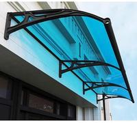 JuanNest Pensilina Tettoia per Esterno in Policarbonato, Baldacchino Tetto con Grondaia Integrata per Porta,Finestra E Veranda con Protezione UV, Antipioggia E Antineve,Robusta E Durevole C,100×240cm
