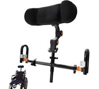 JuanNest Poggiatesta per Sedia A Rotelle per Anziani, Cuscino di Supporto Regolabile per Il Collo, Altezza 30-50 Cm, Girevole E Rimovibile A 90° per La Maggior Parte delle Sedie A Rotelle, Alluminio