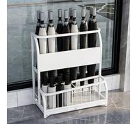 JuanNest Portaombrelli da Esterno in Metallo con Vassoio di Scarico Estraibile, Semplice E Moderno A 2 Strati di Grande capacità per Interno, Area D'ingresso Portabastone da Passeggio A,48×27×63cm