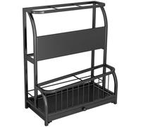 JuanNest Portaombrelli da Esterno in Metallo con Vassoio di Scarico Estraibile, Semplice E Moderno A 2 Strati di Grande capacità per Interno, Area D'ingresso Portabastone da Passeggio B,36×25×55cm