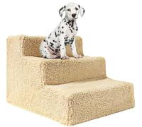 JuanNest Scaletta per Cani Letto,Rampa per Cani,Rampa per Cani 3 Gradini per Cani Piccoli with A Washable Cover, Portatili Scala per Cani per Divano, Cane, Gatto, Piccoli Animali,30X35x45 Cm A
