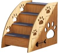 JuanNest Scalini per Animali Domestici, Scale per Interni per Cani, Sicurezza per Letto Alto Scalini per Cani, Scale Antiscivolo in Legno per Cani di Taglia Piccolo Media,Facile da Montare 30×45×40CM