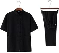 JuanNest Set di Tai Chi Uomini,Uniforme Kung Fu, Tuta per Arti Marziali, Wing Chun Abbigliamento per Meditazione E Qigong, Facile da Indossare, Adatto per Esercizi Mattutini C,190/4XL(92-99kg)