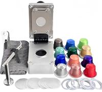 JuanNest Sigillatrice per caffè A Capsule, Tappatrice Portatile Fai da Te in Alluminio per caffè, con 100 Tazze E Fogli di Alluminio, Ideale per Casa E Caffetterie,Casa, caffè,Campeggio,Viaggi A