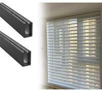 JuanNest Strisce di Blocco della Luce con Canale A U,in Lega di Alluminio,per Tende A Rullo, Bloccano La Luce,Oscuranti,Tende Veneziane Binari Laterali,Oscuramento della Camera Letto B-2pcs,58"/147cm