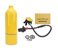 JUANQIAPAS DIDEEP Mini set per immersioni subacquee da 1 litro con sfiato X4000 Pro/valvola di sicurezza/bombola per immersioni (Bombola di ossigeno gialla)