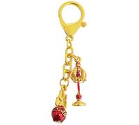 Juanxian Ksitigarbha - Portachiavi con palla di fuoco e staff, simbolo buddista di determinazione e chiarezza, ciondolo con strumenti sacri, portachiavi ispiratore per armonia e resilienza