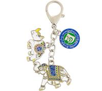 Juanxian Portachiavi con protezione a forma di elefante e rinoceronte, amuleto portafortuna per la sicurezza in casa e in viaggio, regalo in acciaio inossidabile resistente (marrone), Multicolore