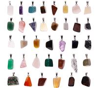 Juanya 60 Pezzi Irregolare Healing Gemstone Pendants Charms Crystal Chakra Collana di Perline per Fai da Te per Creare Gioielli, Colori Assortiti
