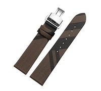 JUANZD Cinturino in pelle e PU con motivo a quadri, 12, 14, 16, 18, 20, 22 mm, nero e marrone, compatibile con la catena for orologio da uomo e da donna BU19384(Brown silver B,22mm)