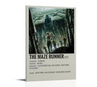 JUAWEYQOEA Poster con stampa artistica da parete, motivo The Maze Runner, stile vintage, decorazione estetica per stanze (50 x 75 cm) con cornice