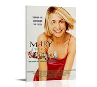 JUAWEYQOEA Poster su tela con stampa artistica da parete con scritta "There's Something About Mary" vintage, decorazione estetica per stanze 40 x 60 cm, con cornice