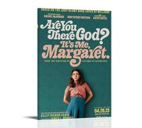 JUAWEYQOEA Poster su tela, decorazione artistica da parete con scritta "Are You There God It's Me, Margaret", decorazione artistica da parete, stile vintage, per stanze 30 x 45 cm, con cornice