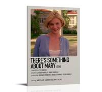 JUAWEYQOEA Stampa artistica da parete con stampa artistica da parete con scritta in lingua inglese "There's Something About Mary" vintage, decorazione estetica per stanze (50 x 75 cm) con cornice