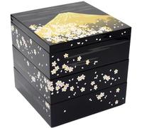 Jubako Box, Contenitore Tradizionale Giapponese a 3 Livelli, Contenitore per Cibo, Caramelle E Snack, Bento Box, Prodotto in Giappone, Plastica Laccata.