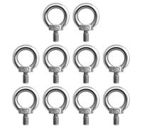 Jubaopen 10 Pcs M8 Bullone ad Occhiello con Filettatura Golfari di Sollevamento Vite Resistente a Occhiello ad Anello in Acciaio Inossidabile 304 per Legno Metallo Ferrovie Aeroporti