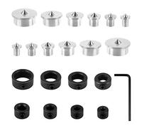 Jubaopen 12pcs Perno Centro Punte Perno Legno Centro Allineamento Perno di Centraggio Dowel Center Spine Strumento Lavorazione del Legno -4/5/6/8/10/12 mm con 8 Anelli Limite e 1 Chiave Esagonale