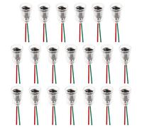 Jubaopen 20pcs E10 Lampade Holder Portalampada a Attacco con Filo Piccole Portalampada Socket Filo Lampade Zoccolo di Base in Rame e ABS per Accessori Elettrico Esperimento Laboratorio Casa Led