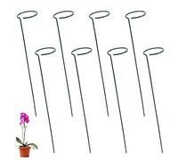 Jubaopen 8 Pcs Supporto per Piante Stelo Singolo in Metallo Gabbia Anello Metallo per Piante Fiori da Giardino Bloccato Palo per Piante a Stelo Singolo Verde -40 * 6.3cm