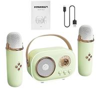 Jubepk Altoparlante portatile per karaoke Microphone, Wireless Karaoke Mic for Adults, Portable Home Entertainment Mic Speaker Set with Charging Cable Portatile