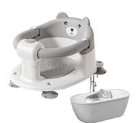 Jubepk Bath Chair Suction, Kid Bath Seat, Stability Comfort During Wash Time, Bathtub Chairs with Suctions, Sitting Kids Toilet for Boys and Girls, 41x32x24cm Pink, Gray and Blue