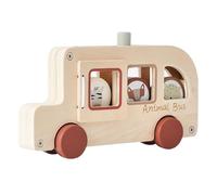 Jubepk Bus Toys, Wood Model Toy Car, Portable Interactive Educational Game, Portable and Compact Design, Creative Play for Boys, Girls, School Playtime, Learning, Entertainment, Home Use