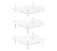 Jubepk Cabinet Dish Organizer, Clear Acrylic Corner Rack, Transparent Shelf Stand for Storage and Display, Nightstand, Bathroom, Tablet, Dresser, Bar, Armadio, Counter, Pantry, 8.82x10x10 Inches