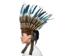 Jubepk Chief Feather Hat | Native Feather Hat | Native Style Hat | Vintage Feather Headband | Allowing Wearers to Connect with and the Traditions and History Associated with Feathered Adornments.