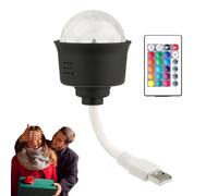Jubepk Collegare la luce a da discoteca, piccola luce da discoteca - Palla da discoteca con luci da festa a controllo vocale - Luci da discoteca USB colorate rotanti, regalo di luce notturna per DJ