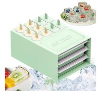 Jubepk Cube Ice Mold, Ices Tray, Popsicles Silicone, 8,35 x 5,98 x 3,94 Inches, Flexible Maker Design, Easy Release Container for Whiskey, Baby Food, and Summer Drinks, Green