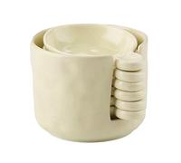 Jubepk Dipping Sauce Plate and Holder Set - 6-Piece Ceramic Small Dish for Seasoning with Storage Box, Container Serving Dish for Soy Sauces, Condiments, Fruit, Snack, Salad Dressing, Cream, Green