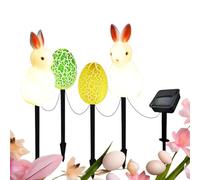 Jubepk Easter Solar Lights Outdoor, Waterproof Bunny Pathway Lights, Energy-Efficient LED Decor, Yard Decorations for Front Porch, Lawn, Backyard, Holiday Outdoor Decoration