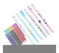 Jubepk Erasable Pen, Writing Pens, 0.5mm Cat Pattern Smooth Writing, Heat Sensitive Ink, Refillable Stationery Tools for Students, Kids, Boys, Girls, Classroom, Office, Planners