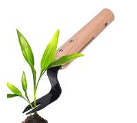 Jubepk Forchetta per diserbo manuale, Forchetta per diserbo,Forca per scavare le erbacce con comodo manico in legno - Strumento per diserbo da giardinaggio in acciaio per diserbo e trapianto di piante