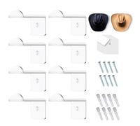 Jubepk Ganci per cappelli da cowboy, ganci adesivi da parete, organizer a tesa larga, organizer per cappelli, 7,1 x 4,6 x 4,6 cm, rendendoli perfetti per gli inquilini e per organizzare facilmente le