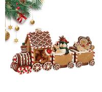 Jubepk Gingerbread Train Decor, Resin Gingerbread Train, Christmas Gingerbread Figurine, Decorative Gingerbread Train, Gingerbread Train For Holiday Display, Gingerbread Decorations For Kitchen
