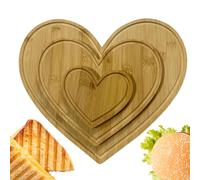 Jubepk Heart Cutting Board, Rustic Wooden Cheese Bread Platter, Farmhouse Charcuterie Tray, Kitchen Picnic Party Serving for Home, Wedding, Camping, 16.54x12.99x1.97 Inches