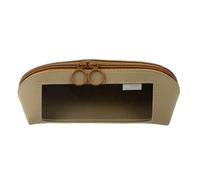 Jubepk Large Pencil Case, Leather Clear Organizer, 9.25x3.15x3.35 inches, Zipper Storage Pouch with Sturdy Leather Construction and High Capacity, Ideal for School, Office, Travel, Notes