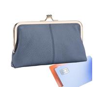 Jubepk Leather Coin Purse, Coin Purse Wallet, PU Leather Wallet, Large Capacity, Credit Card Holder for Coins, Credit Cards, and Cash 8.07x1.57x4.72 Inches PU Leather, Blue, Red
