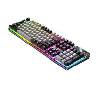 Jubepk Luminous Desktop Keyboard, Wired Mechanical Keys, Pc Keyboards, 104 Key Setup, 17.13x5.12x0.98 Inches, Provides Precise Input for Both and Typing, Multicolor