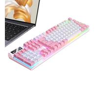 Jubepk Luminous Desktop Keyboard, Wired Mechanical Keys, Pc Keyboards, 104 Key Setup, 17.13x5.12x0.98 Inches, Provides Precise Input for Both and Typing, Multicolor