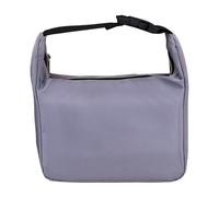 Jubepk Lunch Tote Bag, Insulated Food Container, 8.66x5.51x5.91 Inches, Capacity Cooler Organizer, Meal Carrier Buckle Strap for Travel, Camping, Picnic, Worksite, Black and Gray
